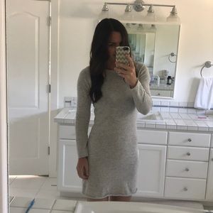 Gray sweater dress